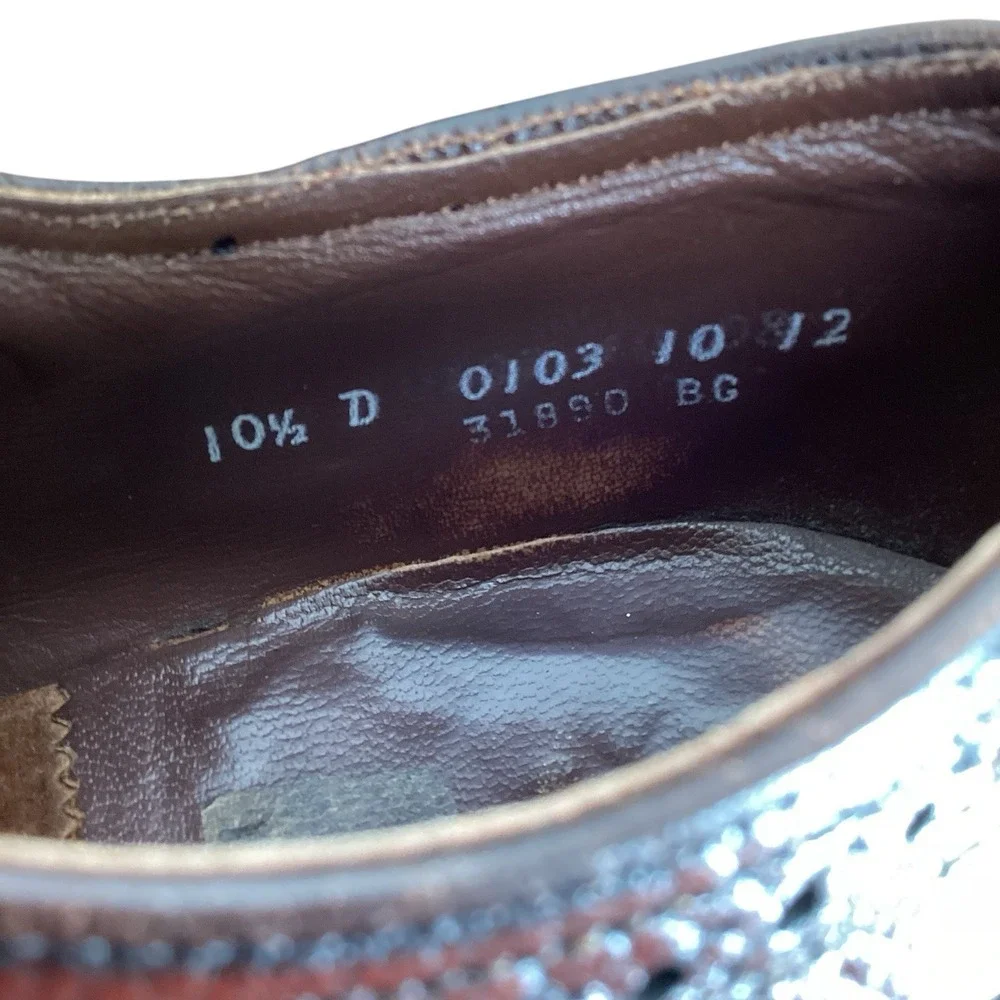 The Florsheim Shoe Brown Pebble Leather Wingtip Brogue Oxfords Men's 10.5 D‎